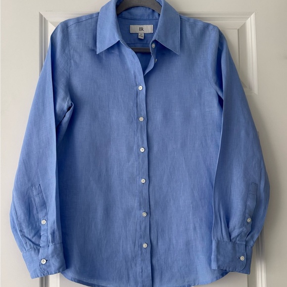 Banana Republic Tops - Banana Republic Woman’s Blue 100% Linen Button Down Top XS